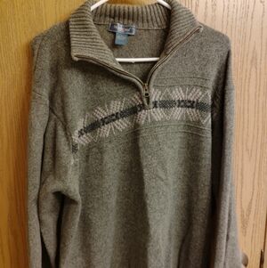 Northcrest Gray Zip-Up Sweater for Men